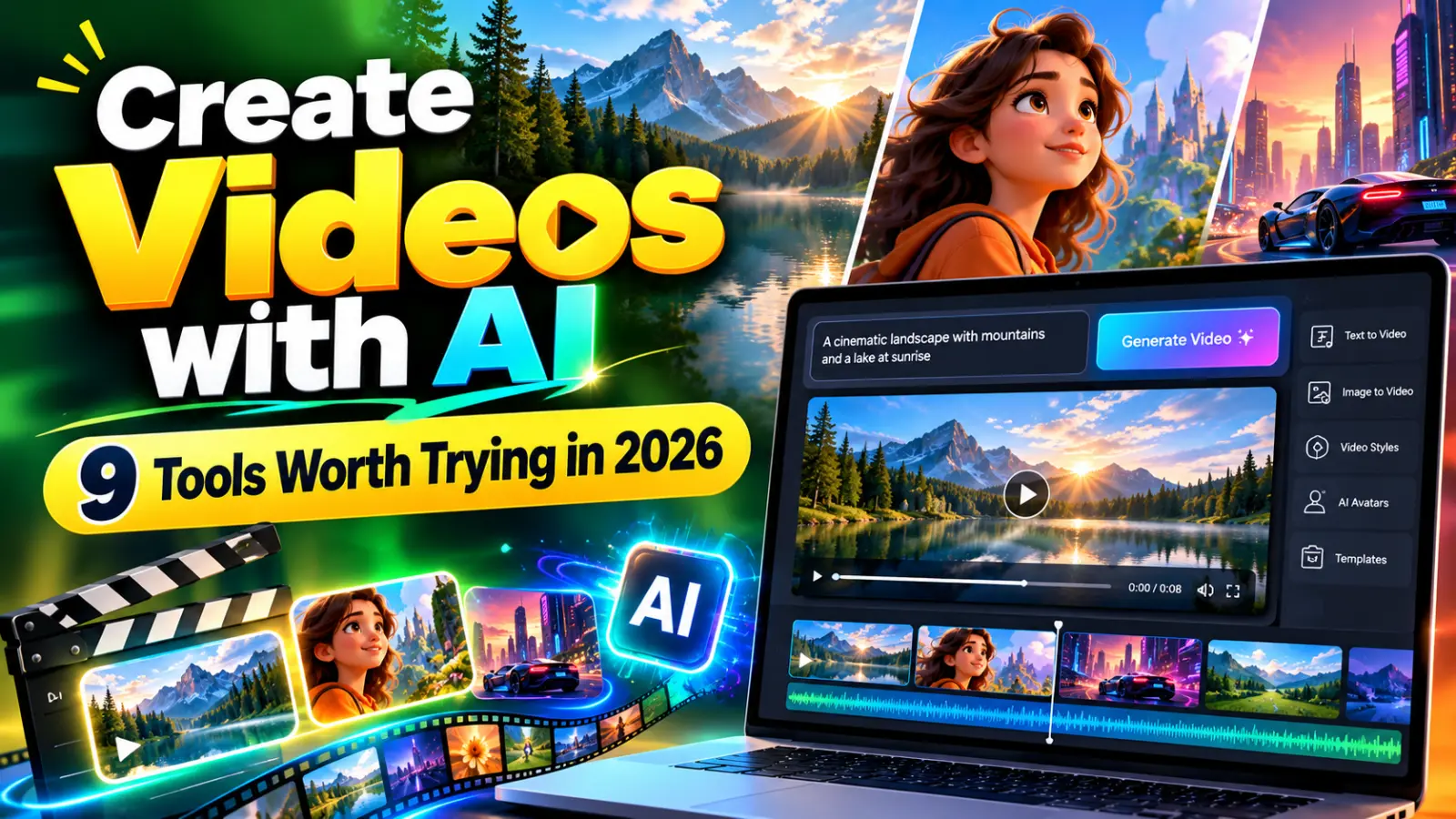 Comparison of AI video generators for creating videos from text prompts and images in 2026.